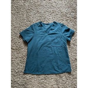 Figs Women’s Size Large Scrub Top Catarina One Pocket Caribbean Blue Teal